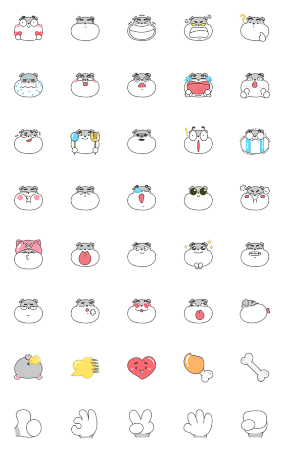 [LINE絵文字]Fat Dog Pudding - Emojiの画像一覧