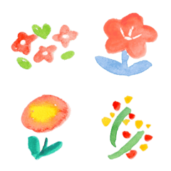 優しい水彩のお花絵文字の絵文字メイン画像