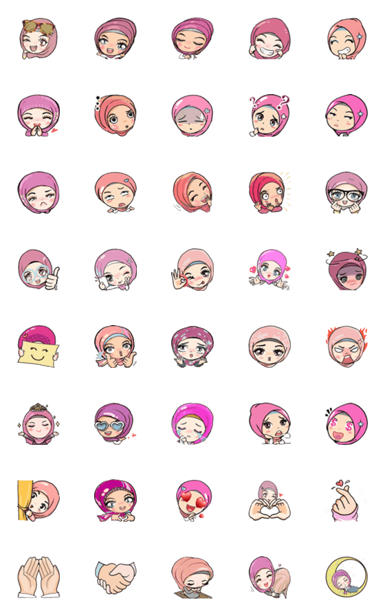 [LINE絵文字]Muslimah Emojiの画像一覧