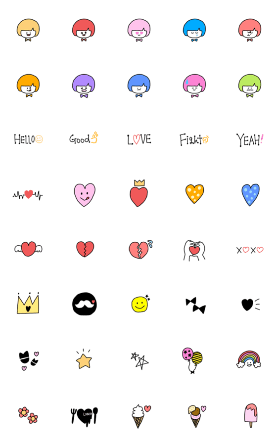 Line絵文字 シンプルでかわいいポップ絵文字 1 40種類 1円 Line絵文字 シンプルでかわいいポップ絵文字 1 40種類 1円