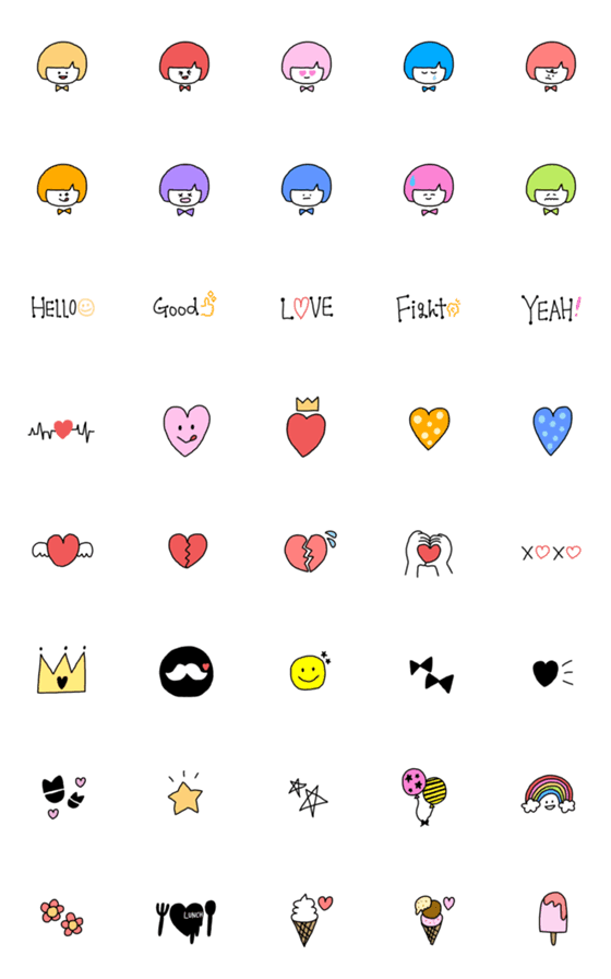 [LINE絵文字]シンプルでかわいいポップ絵文字(1)の画像一覧
