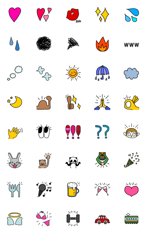 [LINE絵文字]毎日使えるカラフル絵文字の画像一覧