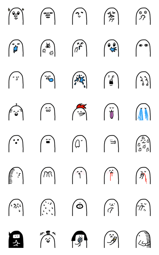 [LINE絵文字]シュールな顔文字達（文字無し）の画像一覧