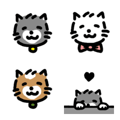 [LINE絵文字] Hati Three Cats Emojiの画像