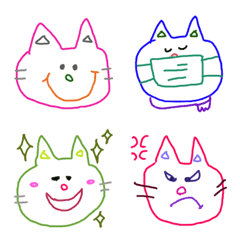 らくがきネコ(絵文字)の絵文字メイン画像