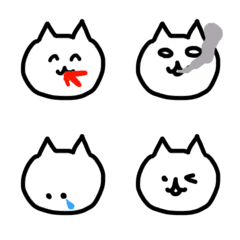 [LINE絵文字] 白猫の喜怒哀楽（文字無し）の画像