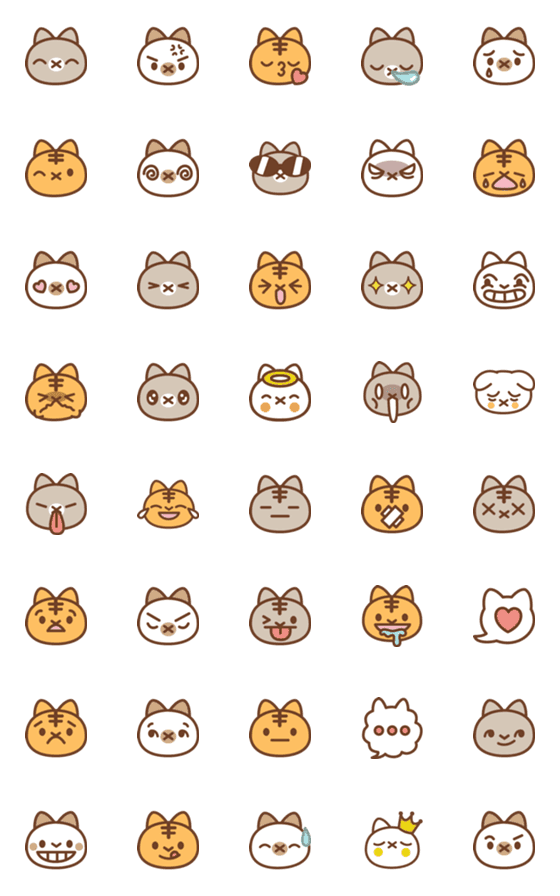[LINE絵文字]Conyo Cat Crew Emojiの画像一覧