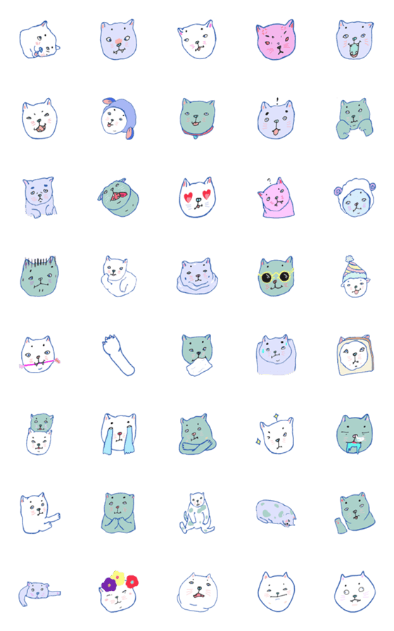 [LINE絵文字]color catsの画像一覧