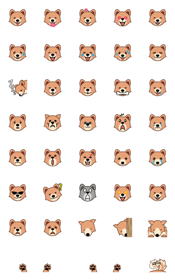 [LINE絵文字]ポメラニアン絵文字の画像一覧