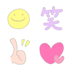 [LINE絵文字] シンプルでかわいいパステルカラー絵文字の画像