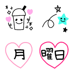 [LINE絵文字] ゆるかわ♡シンプルえもじ【2】の画像