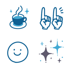 青色好きさんのオトナ絵文字のLINE絵文字