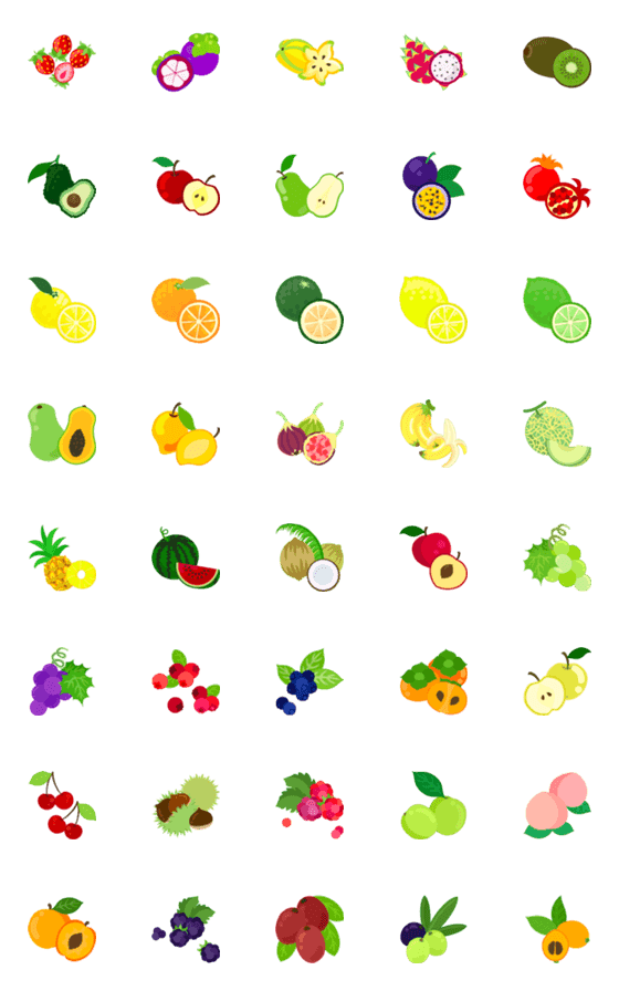 [LINE絵文字]Fruits Emojiの画像一覧