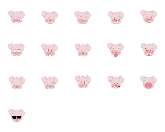 [LINE絵文字]Cutie Pigの画像一覧