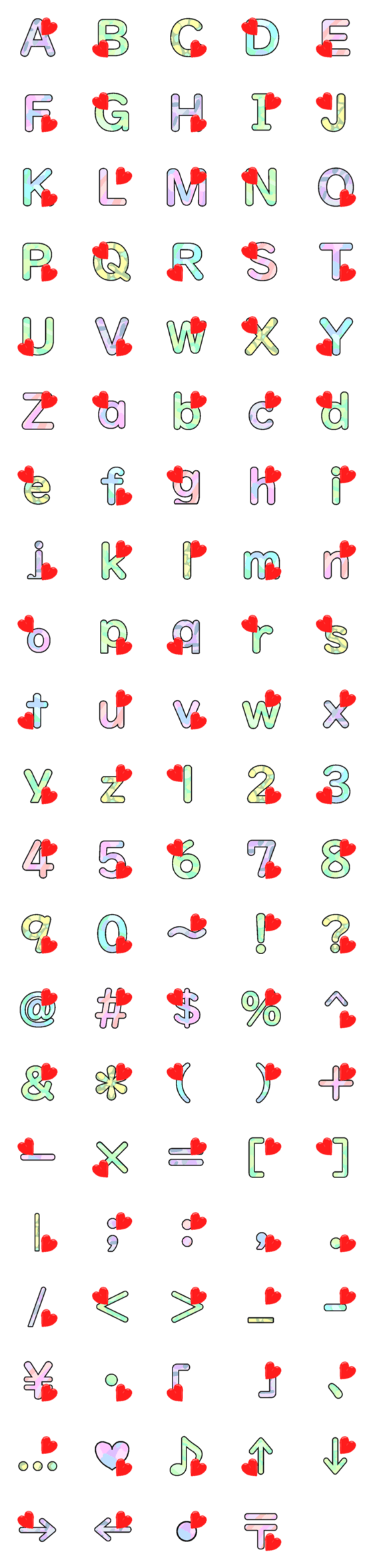 [LINE絵文字]Deco-Moji(Alphameric):Light Color Vol.1の画像一覧