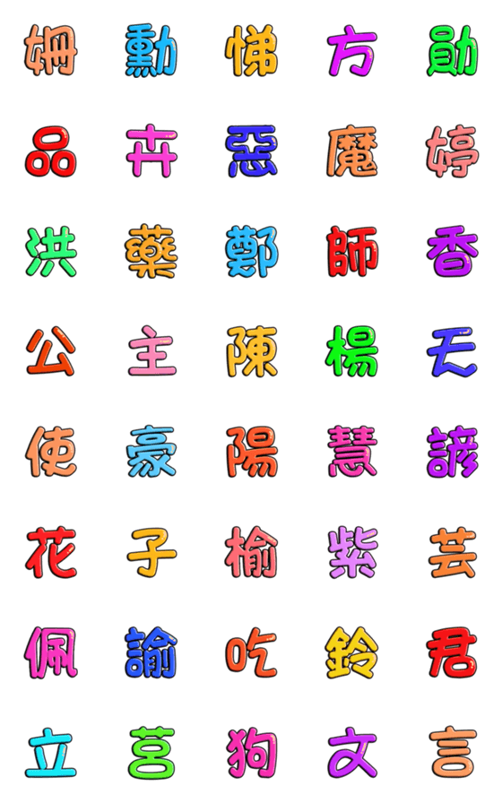 [LINE絵文字]Maji, some names 2の画像一覧