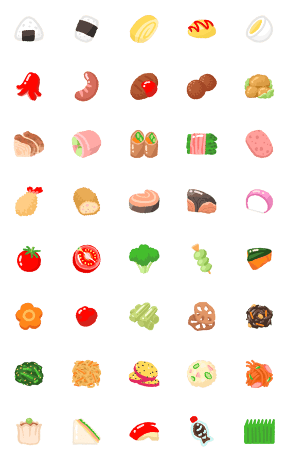 [LINE絵文字][ お弁当 ]みんなの絵文字 基本セットの画像一覧