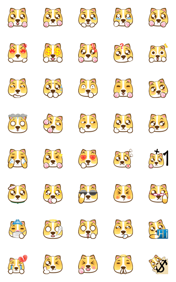 [LINE絵文字]bored dog - Expression stickerの画像一覧