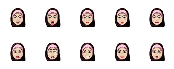 [LINE絵文字]Hijaber Emojiの画像一覧