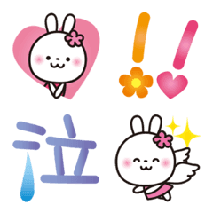 [LINE絵文字] 花うさちゃん6♥️恋する絵文字の画像