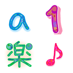 [LINE絵文字] うりははのキラキラ絵文字「英数字」+漢字の画像