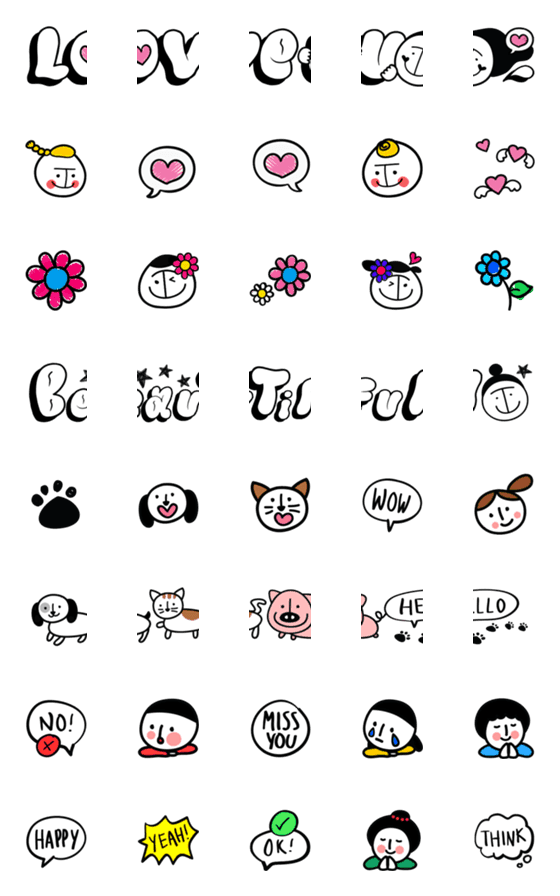 [LINE絵文字]Emoji : Cute Graffiti_2の画像一覧