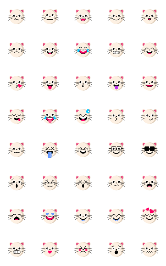 [LINE絵文字]Cute Little Cat Emojiの画像一覧