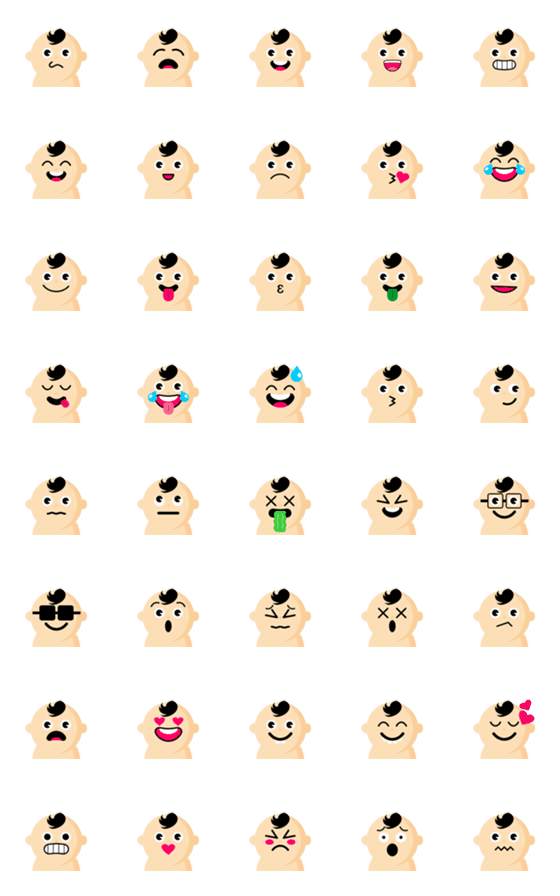 [LINE絵文字]Cute Baby Boy Emojiの画像一覧