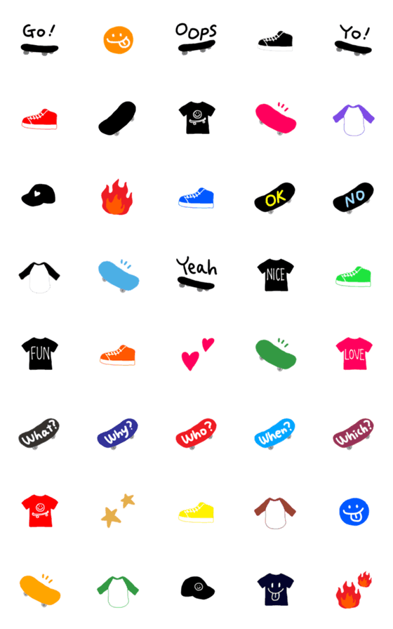 [LINE絵文字]スケボースタイルの画像一覧