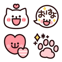 [LINE絵文字] 可愛くて使いやすい♪しろねこえもじの画像