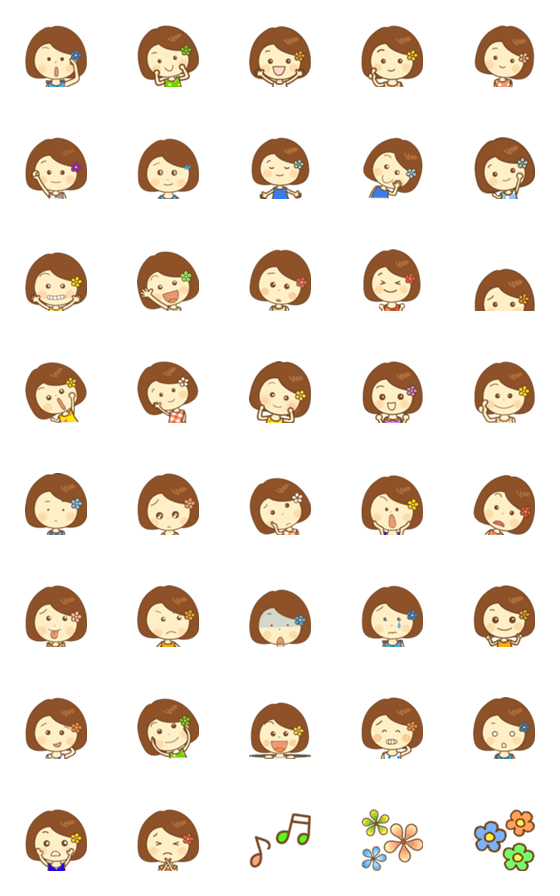 [LINE絵文字]可愛い女の子の画像一覧