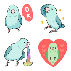 [LINE絵文字] ラクガキ動物園8 【マメルリハインコ】の画像