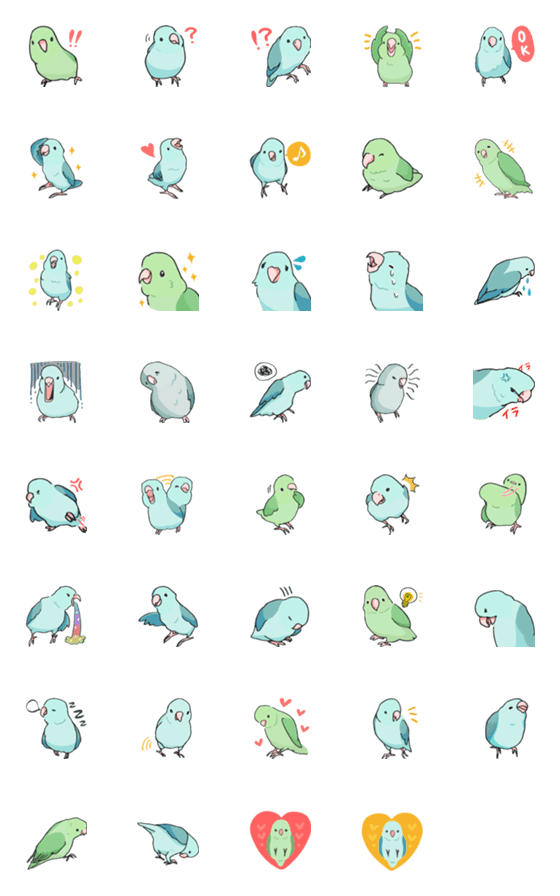 [LINE絵文字]ラクガキ動物園8 【マメルリハインコ】の画像一覧