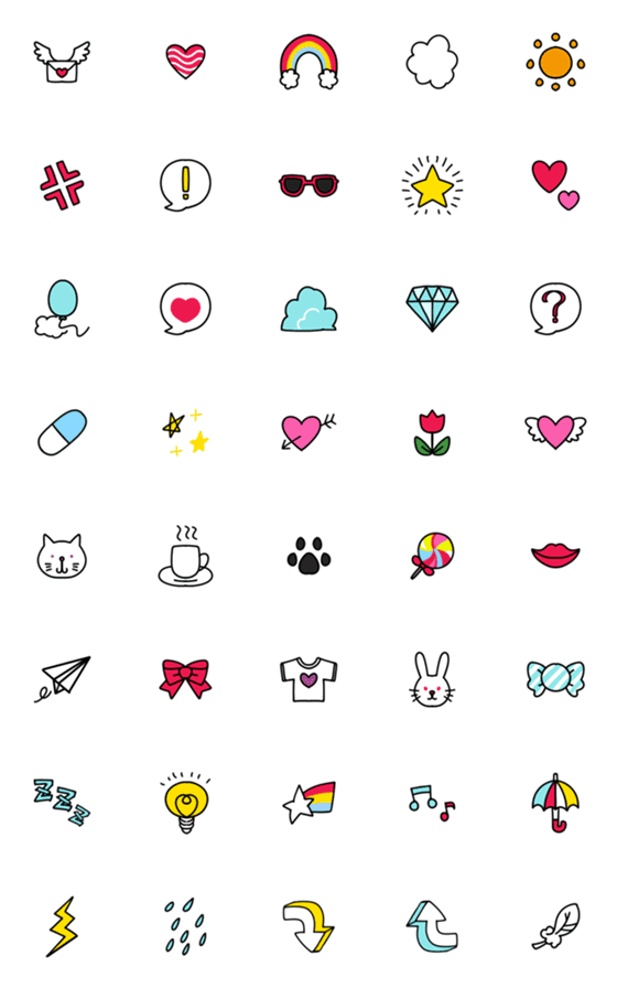 [LINE絵文字]ポップで大人かわいい絵文字の画像一覧