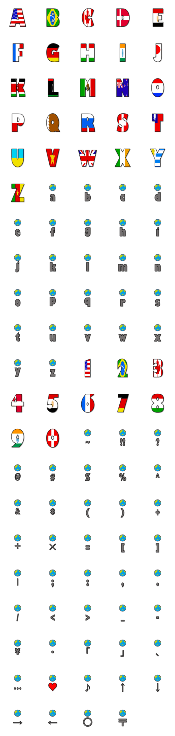 Line絵文字 National Flag 104種類 1円 Line絵文字 National Flag 104種類 1円