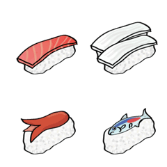 [LINE絵文字] 定番とおもしろ寿司の絵文字の画像