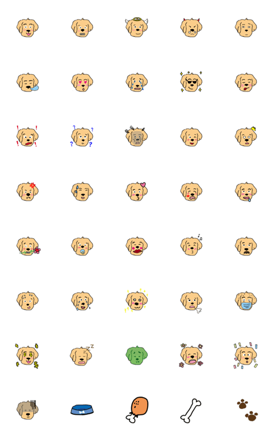 [LINE絵文字]Labrador faceの画像一覧