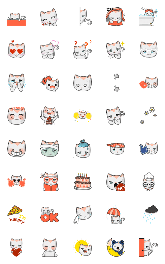 [LINE絵文字]CHABBY CAT EMOJIの画像一覧