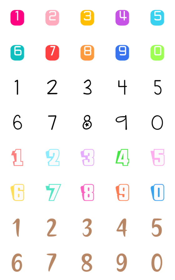 Line絵文字 おしゃれな 数字だらけ の絵文字 40種類 1円