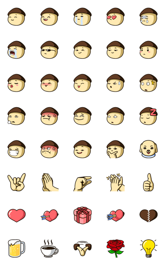 [LINE絵文字]Mushroom Family (Jimmy)の画像一覧