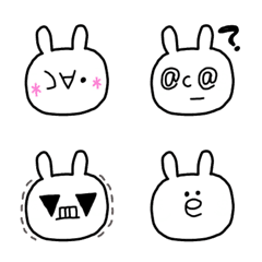 Line絵文字 使いやすいシンプル特殊顔文字風うさぎ 4 40種類 1円 Line絵文字 使いやすいシンプル特殊顔文字風うさぎ 4 40種類 1円