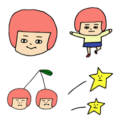 ヘルメットヘアーの女の子の絵文字メイン画像