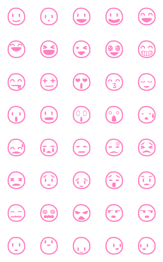 [LINE絵文字]手書きPINK絵文字の画像一覧