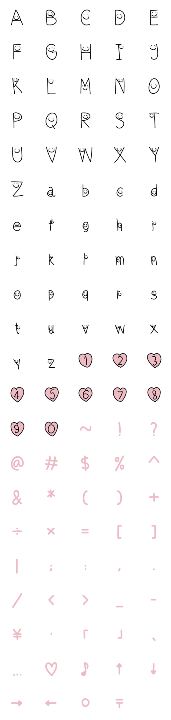 [LINE絵文字]Pink Smile Handwritingの画像一覧