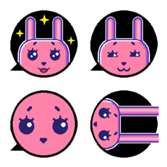 黒ふきだし絵文字■まろまゆウサギの絵文字メイン画像