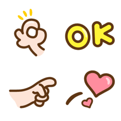 [LINE絵文字] Simple Hand Sign Emoji ！！の画像