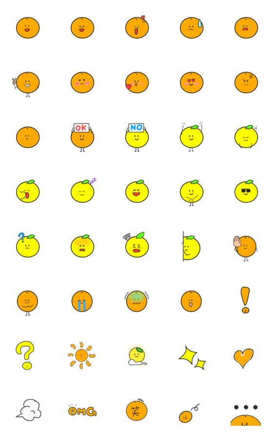 [LINE絵文字]柑橘類とかの絵文字の画像一覧