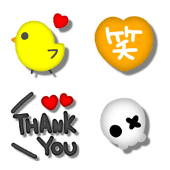 浮いてる？！影付き絵文字【立体】の絵文字メイン画像