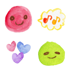 まんまるもちもち♡お顔の水彩絵文字の絵文字メイン画像