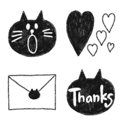 [LINE絵文字] 黒ネコの可愛い絵文字の画像